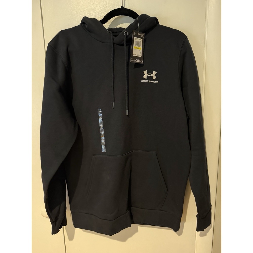 Under Armour Men's Medium Icon Pullover Sweatshirt Hoodie New With Tags Black
